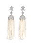 Main View - Click To Enlarge - CZ BY KENNETH JAY LANE - Freshwater pearl Cubic zirconia tassel earrings