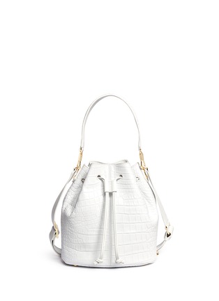 Back View - Click To Enlarge - ELIZABETH AND JAMES - 'Cynnie Bucket' croc effect leather bucket bag