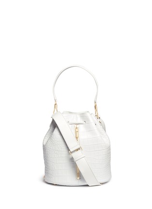 Main View - Click To Enlarge - ELIZABETH AND JAMES - 'Cynnie Bucket' croc effect leather bucket bag