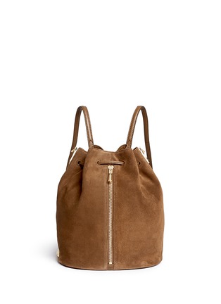 Detail View - Click To Enlarge - ELIZABETH AND JAMES - 'Cynnie Sling' suede bucket backpack