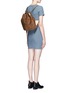 Figure View - Click To Enlarge - ELIZABETH AND JAMES - 'Cynnie Sling' suede bucket backpack
