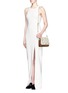 Figure View - Click To Enlarge - ELIZABETH AND JAMES - 'Cynnie' mini suede python crossbody bag