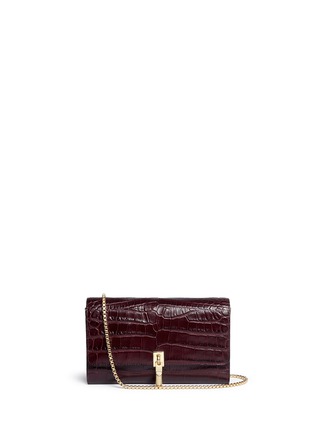 Main View - Click To Enlarge - ELIZABETH AND JAMES - 'Cynnie Wallet on a Chain' croc effect leather bag