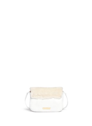 Back View - Click To Enlarge - ELIZABETH AND JAMES - 'Cynnie Nano' shearling leather crossbody bag