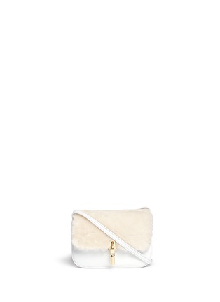 Main View - Click To Enlarge - ELIZABETH AND JAMES - 'Cynnie Nano' shearling leather crossbody bag