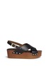 Main View - Click To Enlarge - SAM EDELMAN - 'Bentlee' leather wooden clog platform sandals