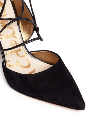 Detail View - Click To Enlarge - SAM EDELMAN - 'Dayna' suede lace-up pumps