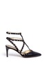 Main View - Click To Enlarge - SAM EDELMAN - 'Ocie' stud suede caged leather pumps