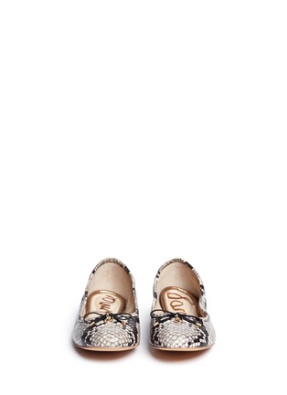 Front View - Click To Enlarge - SAM EDELMAN - 'Felicia' python embossed ballet flats