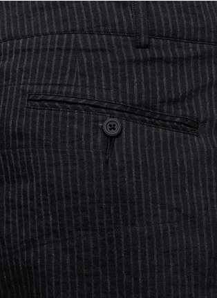 Detail View - Click To Enlarge - ZIGGY CHEN - Pinstripe cotton-linen harem pants