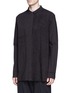 Front View - Click To Enlarge - ZIGGY CHEN - Pleat side cotton voile shirt