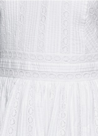 Detail View - Click To Enlarge - ALICE & OLIVIA - 'Myrtle' crochet lace pleat cotton dress