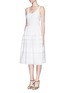 Front View - Click To Enlarge - ALICE & OLIVIA - 'Myrtle' crochet lace pleat cotton dress