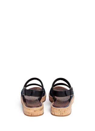 Back View - Click To Enlarge - SAM EDELMAN - 'Nala' calf hair zipper stripe sandals