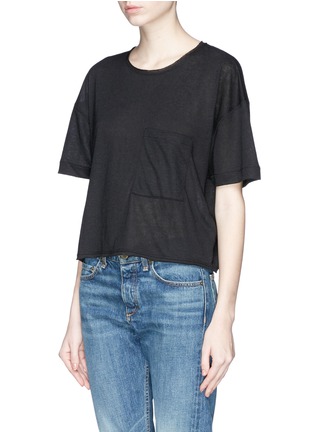Front View - Click To Enlarge - RAG & BONE - 'Hollins' linen-blend pocket T-shirt