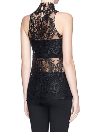 Back View - Click To Enlarge - MS MIN - Floral embroidery mesh top