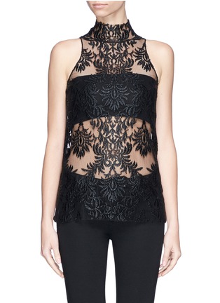 Main View - Click To Enlarge - MS MIN - Floral embroidery mesh top