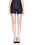 Main View - Click To Enlarge - MS MIN - Floral jacquard pleat shorts