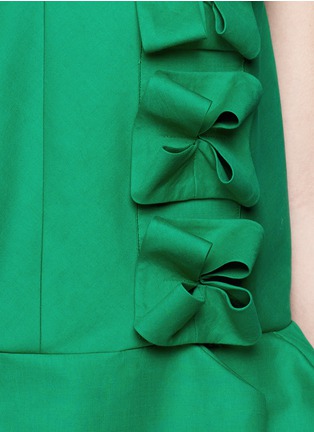 Detail View - Click To Enlarge - DELPOZO - Clover bow 3D box pleat dress
