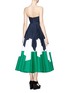 Back View - Click To Enlarge - DELPOZO - Cutout bodice colourblock double poplin dress