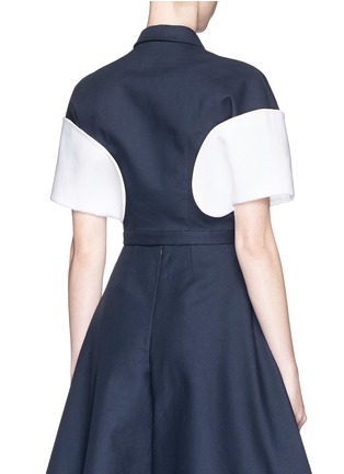 Back View - Click To Enlarge - DELPOZO - Cropped wide cuff cotton poplin jacket