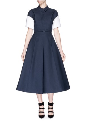 Figure View - Click To Enlarge - DELPOZO - Cropped wide cuff cotton poplin jacket