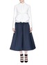 Figure View - Click To Enlarge - DELPOZO - Cropped wide leg culotte pants