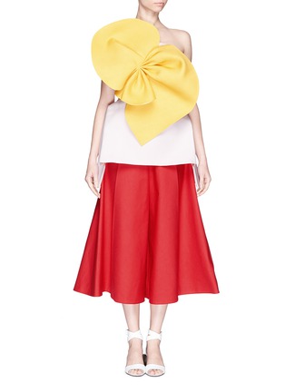 Figure View - Click To Enlarge - DELPOZO - Oversize bow peplum bustier