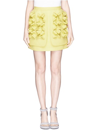 Main View - Click To Enlarge - DELPOZO - Clover bow 3D mini skirt