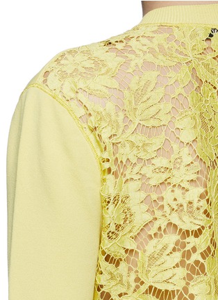 Detail View - Click To Enlarge - VALENTINO GARAVANI - Floral lace back ponte knit cardigan