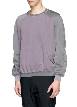 Front View - Click To Enlarge - HAIDER ACKERMANN - Contrast sleeve cotton sweatshirt