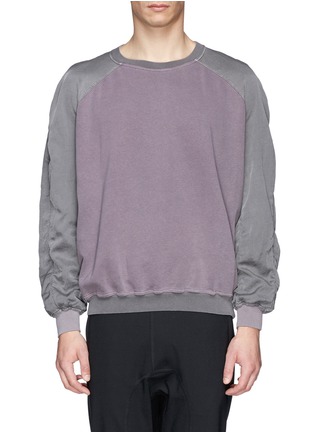 Main View - Click To Enlarge - HAIDER ACKERMANN - Contrast sleeve cotton sweatshirt