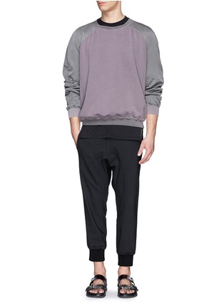 Figure View - Click To Enlarge - HAIDER ACKERMANN - Contrast sleeve cotton sweatshirt