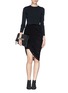 Figure View - Click To Enlarge - MC Q - Metal textured diamond suede foldover clutch