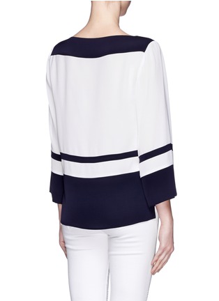 Back View - Click To Enlarge - EMILIO PUCCI - Wide stripe stretch silk cady top