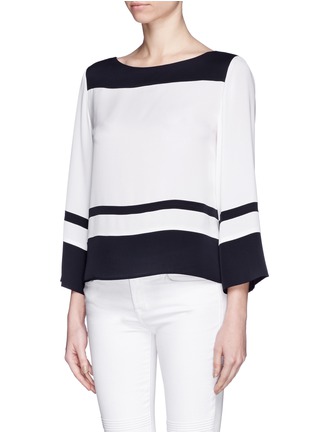 Front View - Click To Enlarge - EMILIO PUCCI - Wide stripe stretch silk cady top