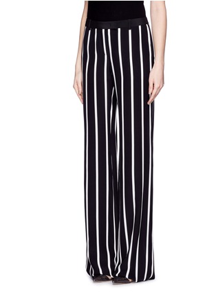 Front View - Click To Enlarge - EMILIO PUCCI - Stripe silk cady wide leg pants