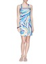 Detail View - Click To Enlarge - EMILIO PUCCI - Abstract stripe crossback satin dress