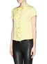 Front View - Click To Enlarge - EMILIO PUCCI - Bow neck ruffle silk top