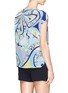 Back View - Click To Enlarge - EMILIO PUCCI - Flower print cap sleeve blouse
