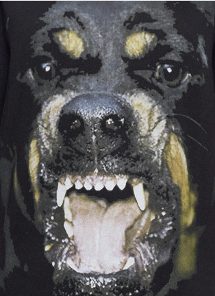 Detail View - Click To Enlarge - GIVENCHY - Rottweiler print sleeveless hoodie