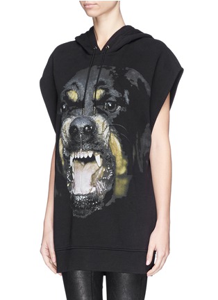 Front View - Click To Enlarge - GIVENCHY - Rottweiler print sleeveless hoodie