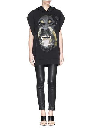 Figure View - Click To Enlarge - GIVENCHY - Rottweiler print sleeveless hoodie