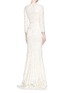 Back View - Click To Enlarge - GIVENCHY - Lace cascade ruffle zip gown