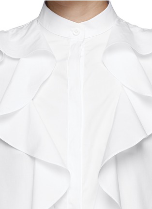 Detail View - Click To Enlarge - GIVENCHY - Ruffle cotton poplin shirt