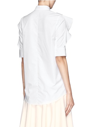 Back View - Click To Enlarge - GIVENCHY - Ruffle cotton poplin shirt