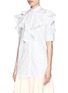 Front View - Click To Enlarge - GIVENCHY - Ruffle cotton poplin shirt