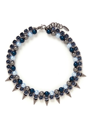 Main View - Click To Enlarge - JOOMI LIM - 'Vicious Love' spike faux pearl crystal double strand necklace