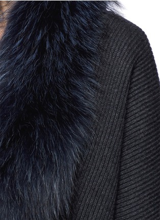 Detail View - Click To Enlarge - YVES SALOMON - Raccoon fur collar cocoon cardigan 