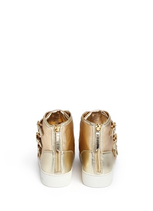 Back View - Click To Enlarge - MICHAEL KORS - 'Kimberly' metallic leather sneakers